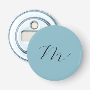 Monogram Solid Blue Pastel Minimalist Professional Bottle Opener
