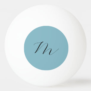 Monogram Solid Blue Pastel Minimalist Professional Ping Pong Ball