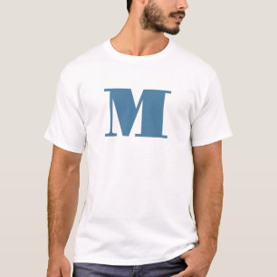 Monogram Solid Blue Pastel Minimalist Professional T-Shirt