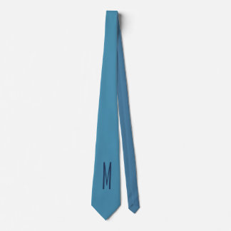 Monogram Solid Blue Pastel Minimalist Professional Tie
