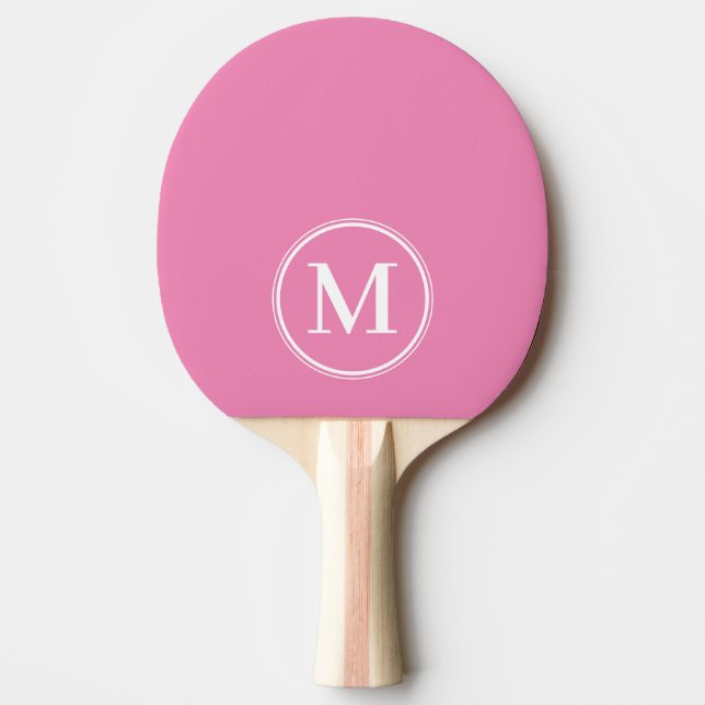 Monogram Solid Classic Pink Colour  Ping Pong Paddle (Front)