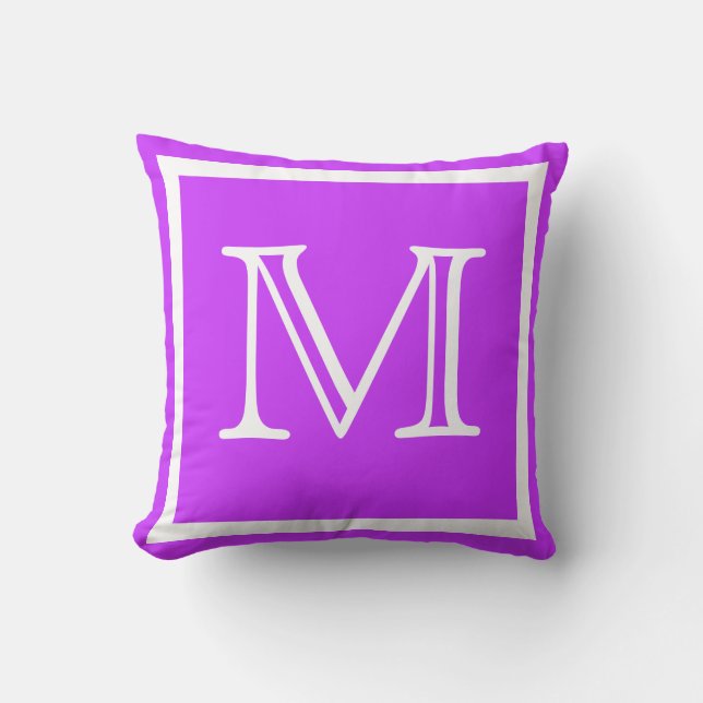 MONOGRAM Solid colour bright light Purple pillow (Front)