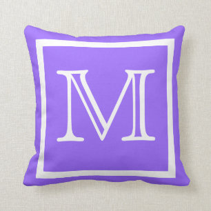 MONOGRAM Solid colour bright light Purple pillow