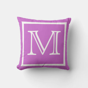 MONOGRAM Solid colour light Purple pillow