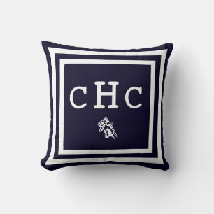 MONOGRAM Solid dark blue plain pillow