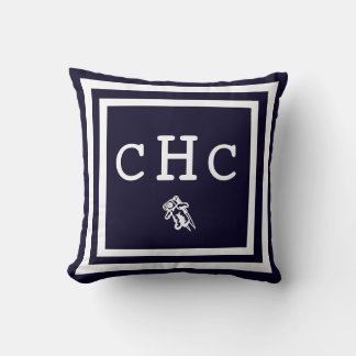 MONOGRAM Solid dark blue plain pillow