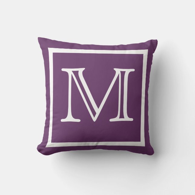 MONOGRAM Solid Dark Soft powder Purple Bright Cushion (Front)