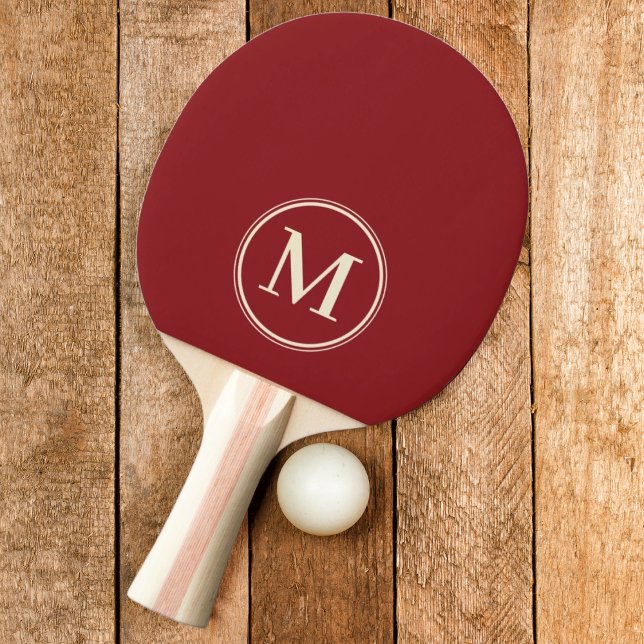 Monogram Solid Deep Cranberry Colour Ping Pong Paddle (Creator Uploaded)