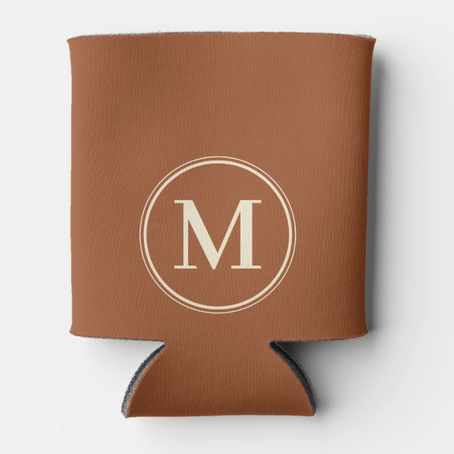 Monogram Solid Desert Sun Colour  Can Cooler (Front)