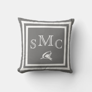 MONOGRAM Solid Gray Shark plain pillow