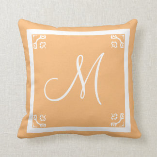 MONOGRAM solid light peach personalised custom Cushion
