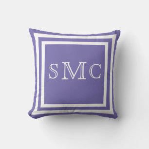 MONOGRAM Solid light purple white plain pillow