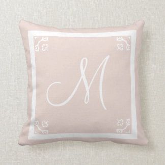 MONOGRAM solid pale pink personalised custom Cushion