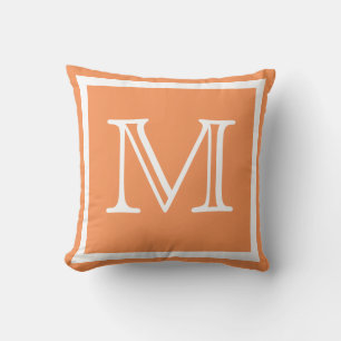 MONOGRAM Solid peach light orange plain pillow