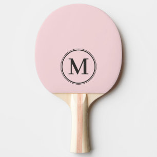 Monogram Solid Pink Whisper and Black Colour Ping Pong Paddle