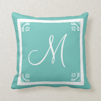 MONOGRAM solid powder blue personalised custom Cushion