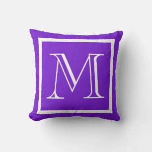 MONOGRAM Solid Purple Bright Grape plain outdoor Cushion