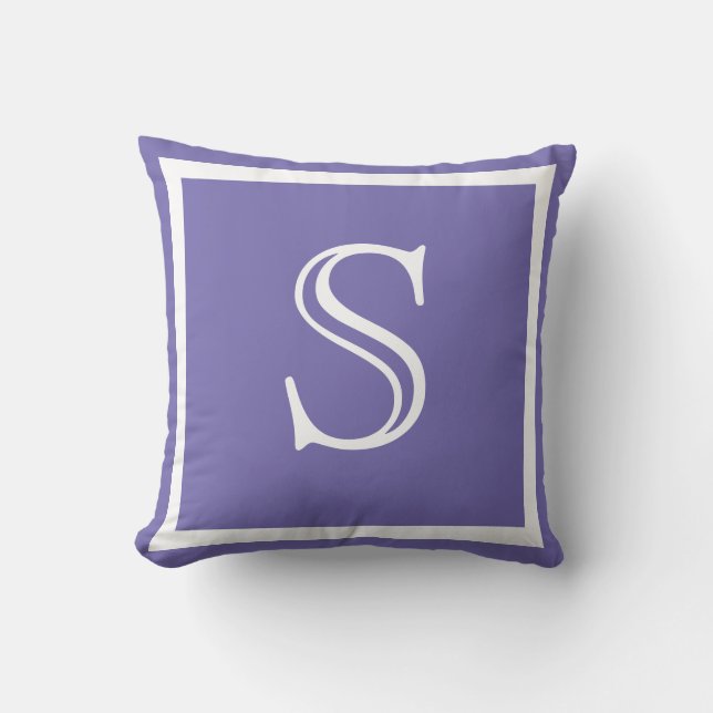 MONOGRAM Solid Purple bright plain pillow (Front)