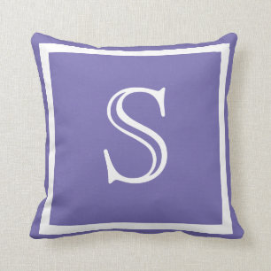 MONOGRAM Solid Purple bright plain pillow