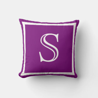 MONOGRAM Solid Purple bright plain pillow