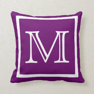 MONOGRAM Solid Purple Grape plain pillow
