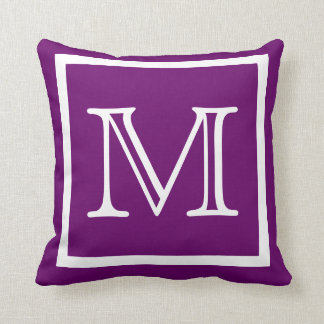 MONOGRAM Solid Purple  Grape plain pillow