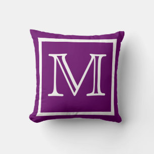 MONOGRAM Solid Purple  Grape plain pillow