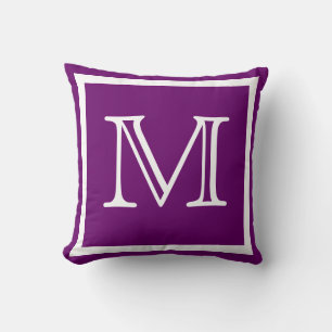 monogram Solid Purple  Grape plain pillow
