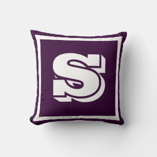 MONOGRAM Solid Purple Soft Dark Grape plain pillow