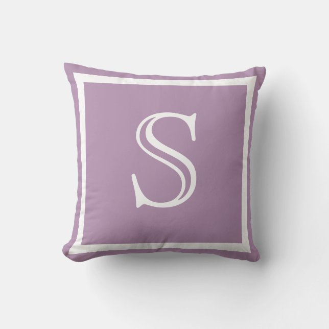 MONOGRAM Solid Purple Soft lavender plain pillow (Front)