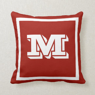 MONOGRAM solid Red custom Cushion