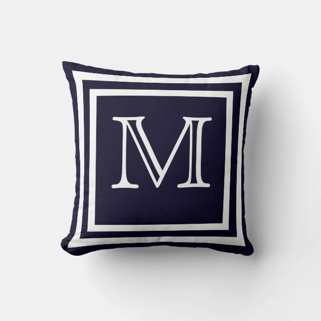 MONOGRAM Solid  Soft Dark Navy  Blue plain  Cushion (Front)