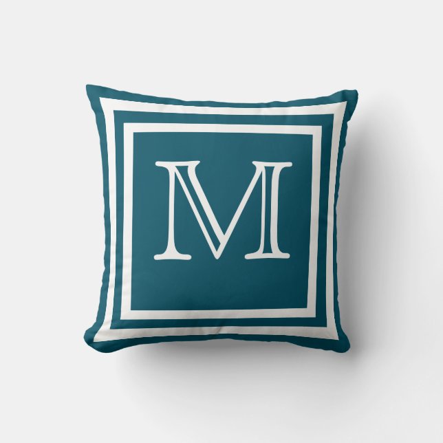 MONOGRAM Solid  Soft Dark Navy  Blue plain  Throw  Cushion (Front)