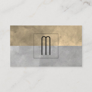 Monogram Sophisticated Sepia Grey Colour Blocks Business Card