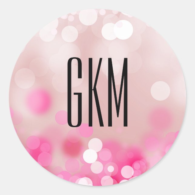 Monogram Sparkly Pink custom Stickers (Front)