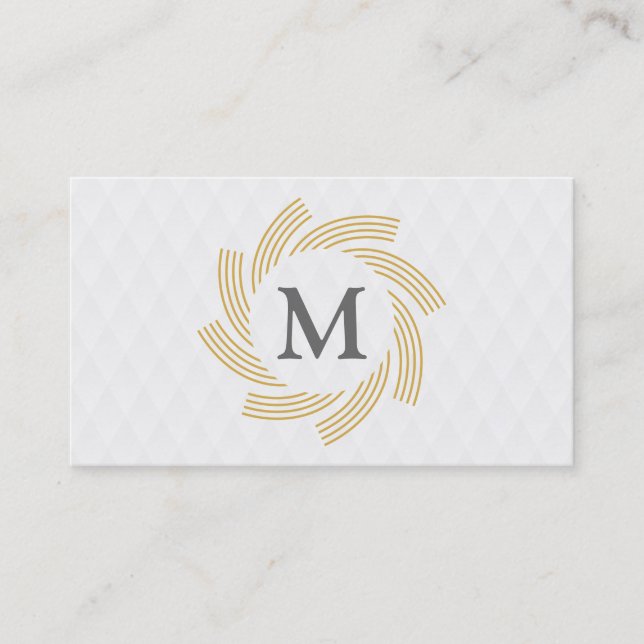 Monogram | Spiral, Diamond Pattern Business Card (Front)