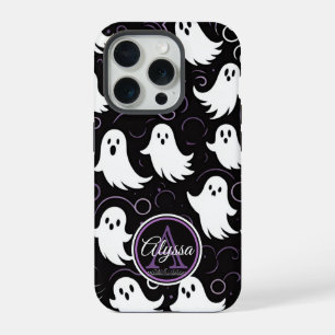 Monogram Spooky Ghostly Pattern iPhone 15 Pro Case