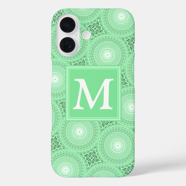Monogram spring green circles pattern Case-Mate iPhone case (Back)