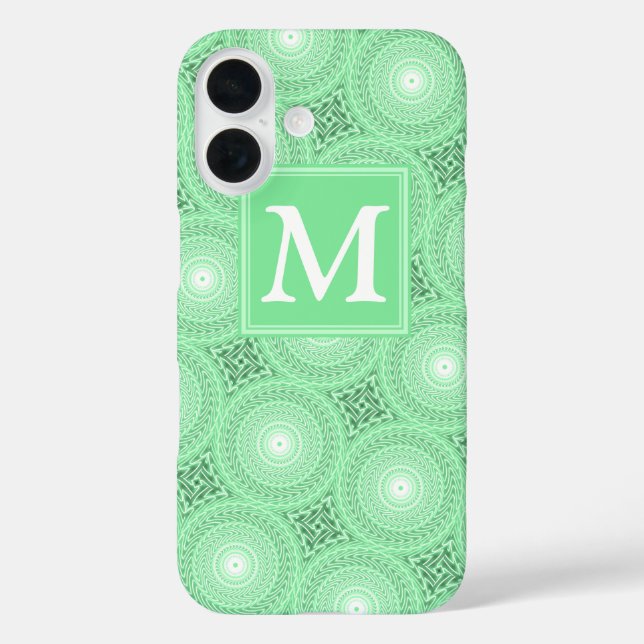 Monogram spring green circles pattern Case-Mate iPhone case (Back)
