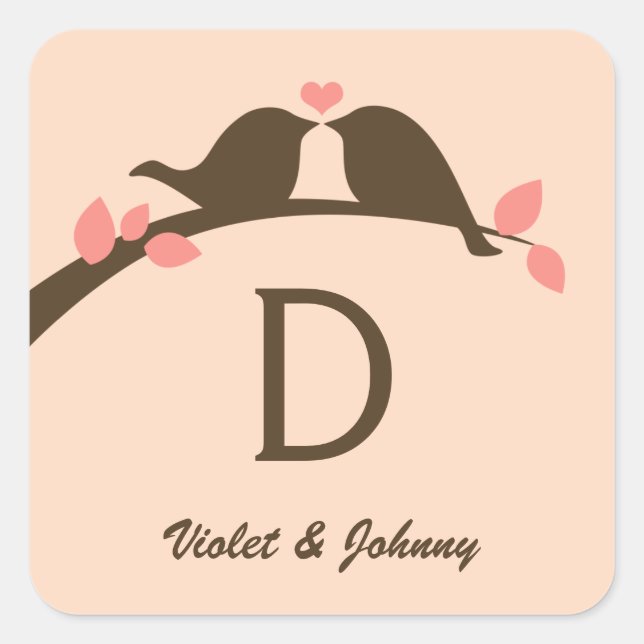 Monogram Square Sticker (Front)