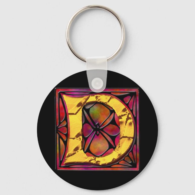 Monogram: Stainglass D Key Ring (Front)