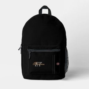 Monogram Star Digital artwork Printed Backpack