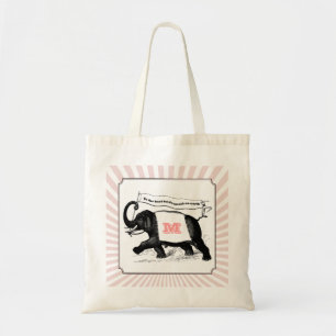 Monogram Steampunk Circus Pink Bridesmaid Tote Bag
