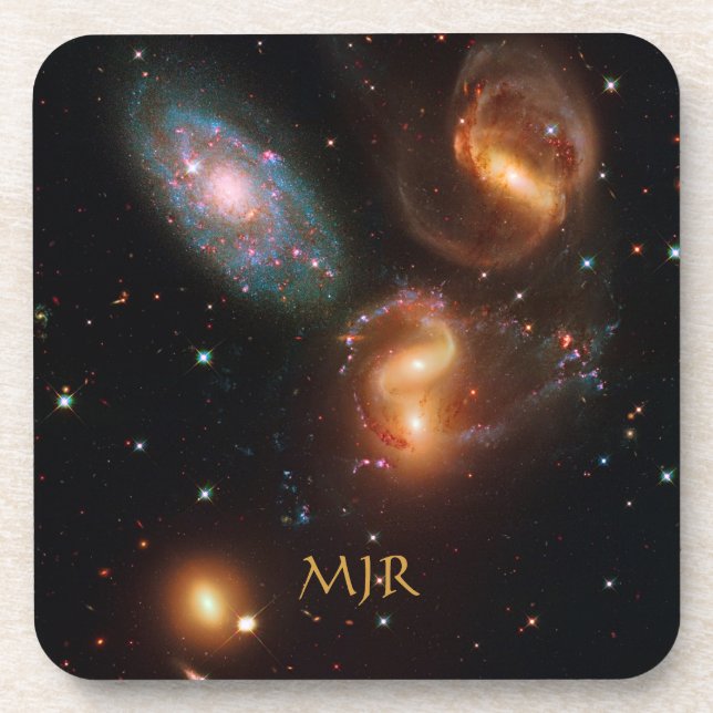 Monogram Stephans Quintet deep space star galaxies Coaster (Front)