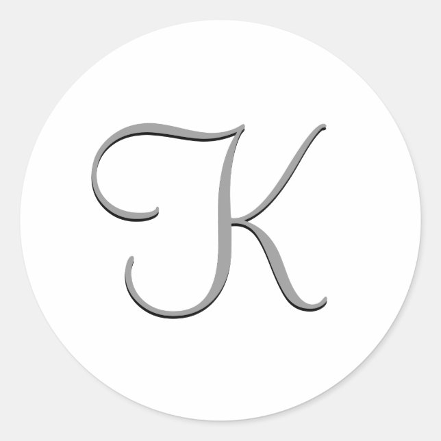 Monogram Sticker - "K" Customisable (Front)