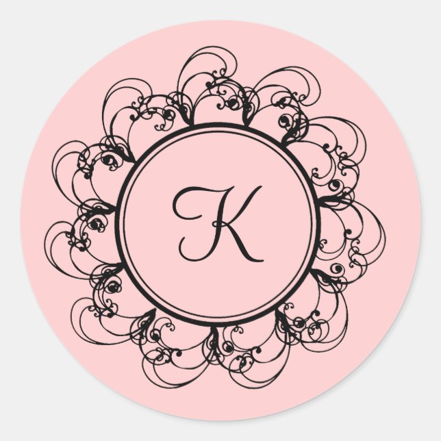 Monogram Sticker  (pink) (Front)