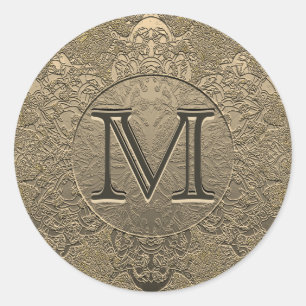 Monogram Sticker   Vintage Gold