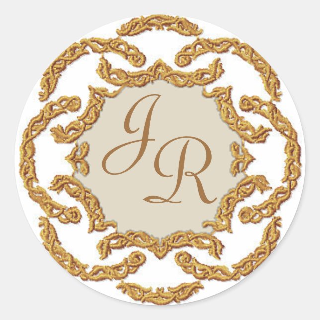 Monogram Sticker Wedding Stickers (Front)