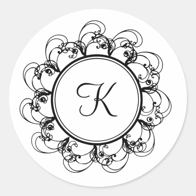 Monogram Sticker (white) (Front)