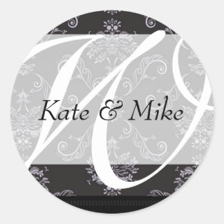 Monogram Stickers| E1 Classic Round Sticker